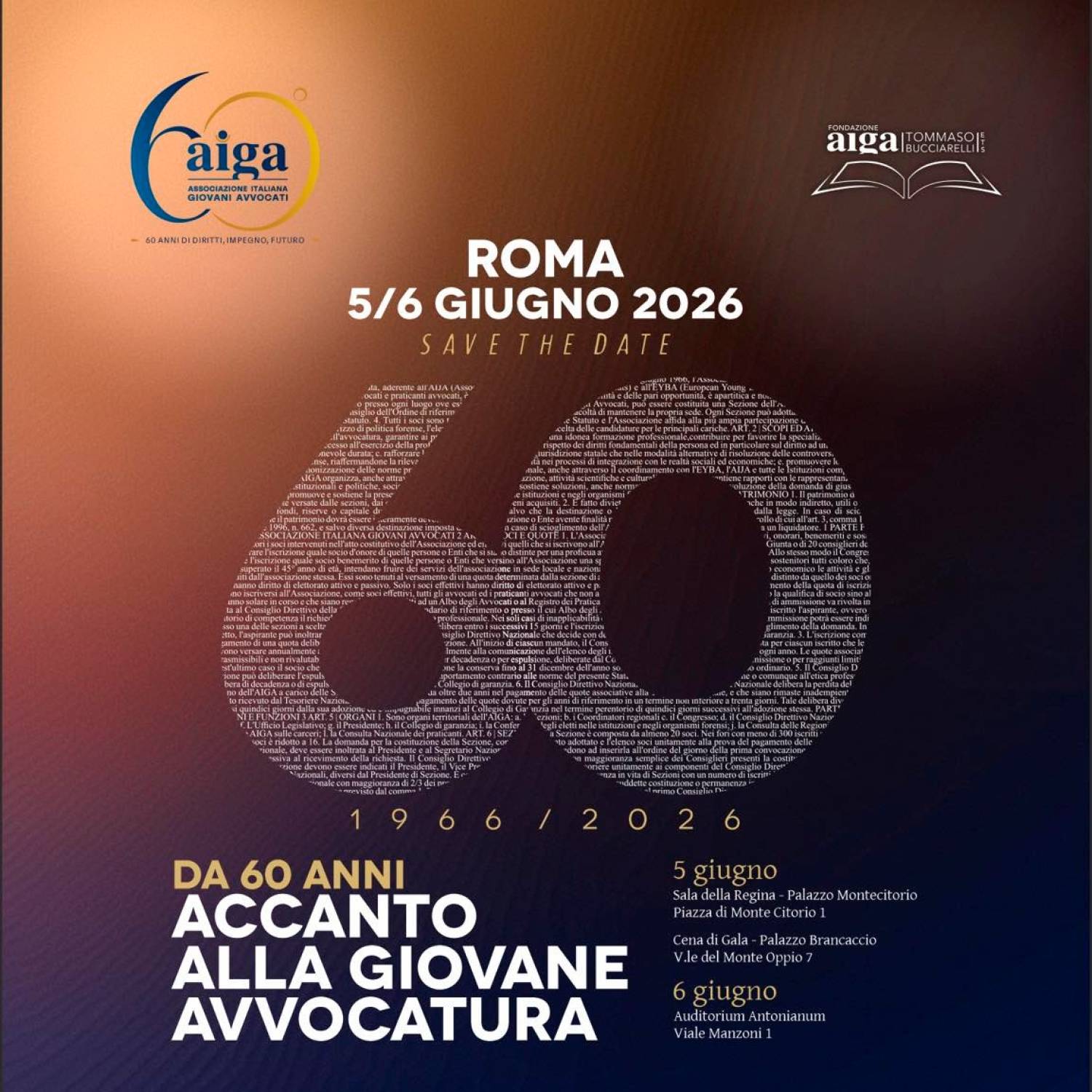 60esimo AIGA – Da 60 anni accanto alla giovane avvocatura